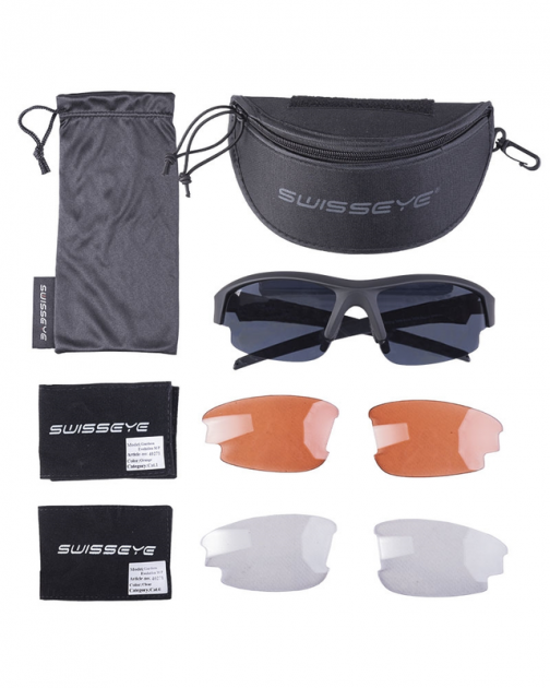 Окуляри балістичні Swiss Eye Blackhawk 3 комплекти змінних лінз, футляр ц: чорний,2370.06.50 - зображення 2