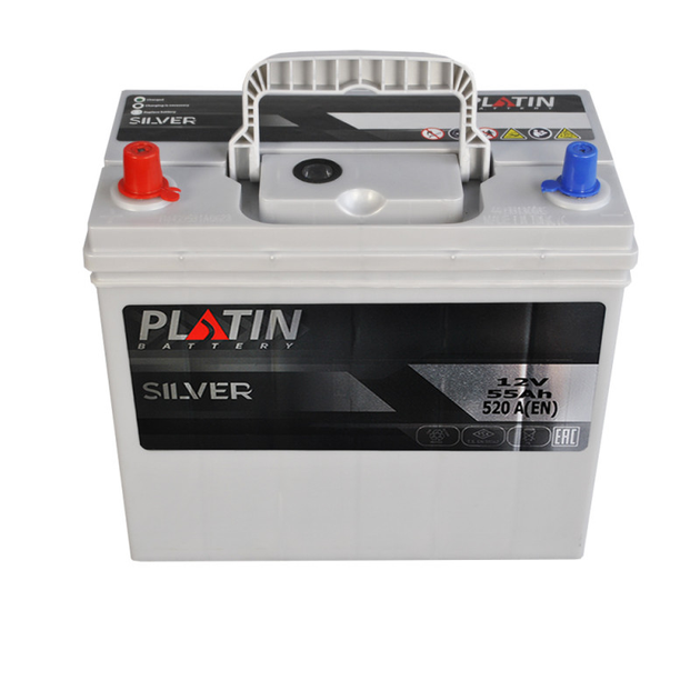 Автомобильный аккумулятор PLATIN Silver Asia 55Ah 520A L+ (левый +) SMF ...