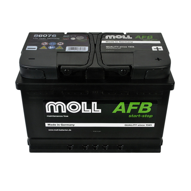 Автомобильный аккумулятор MOLL AFB start/stop 76Ah 760A R+ (L3) - изображение 2