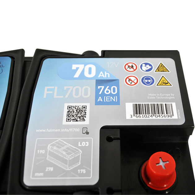 Автомобільний акумулятор FULMEN Start-Stop EFB 70Ah 760A R+ - зображення 5