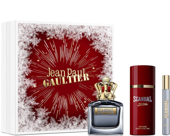 Набір Christmas 2023 Jean Paul Gaultier туалетна вода Scandal Pour Homme 100 мл + Deodorant Spray 150 мл + Travel Spray 10 мл (8435415085243) - зображення 1