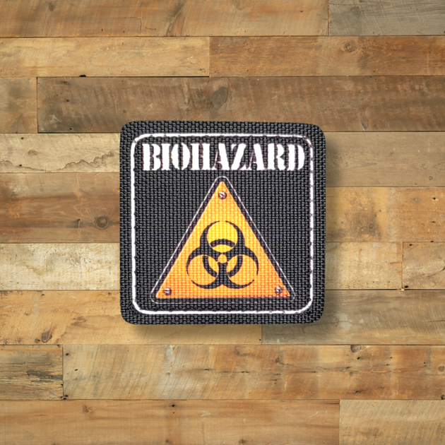 Шеврон Biohazard, 5х5, на липучке( велкро), патч печатный - изображение 1
