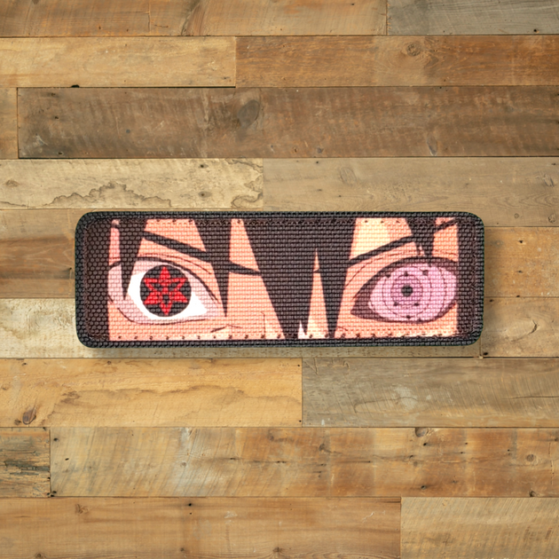 Шеврон Naruto Eyes (Глаза Наруто) Саске, 9х3, на липучке (велкро), патч печатный - изображение 1