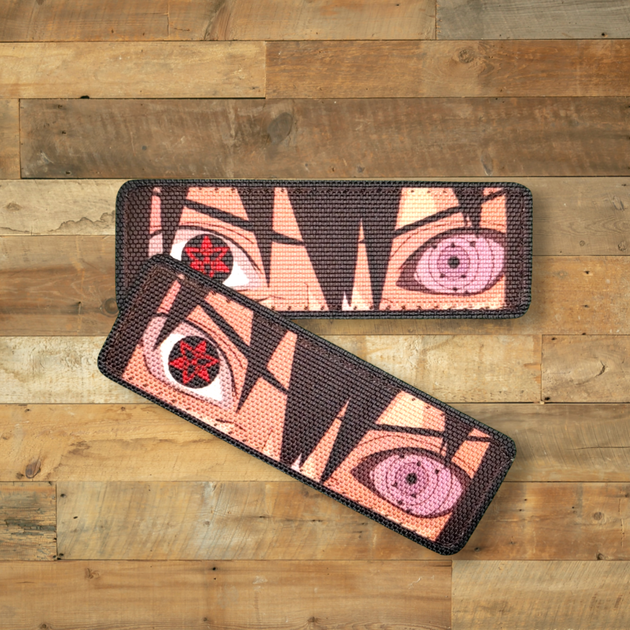 Шеврон Naruto Eyes (Глаза Наруто) Саске, 9х3, на липучке (велкро), патч печатный - изображение 2