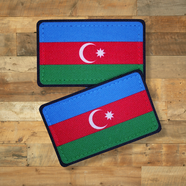 Шеврон Прапор Азербайджану, 8х5, на липучці (велкро), патч друкований - зображення 2