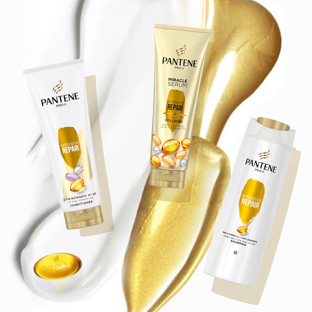 Набір для догляду за волоссям Pantene Шампунь 400 мл + Кондиціонер 200 мл + Олія для волосся 100 мл + Сироватка 3х15 мл (8700216183376) - зображення 2