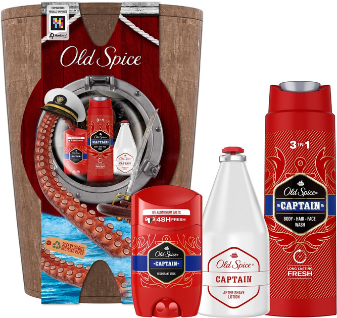 Zestaw Old Spice Wooden Barrel Dezodorant w sztyfcie 50 ml + Żel pod prysznic 250 ml + Płyn po goleniu 100 ml (8700216131315) - obraz 1