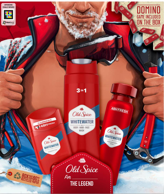 Набір Old Spice Alpinist Whitewater Дезодорант-спрей 150 мл + Дезодорант-стік 50 мл + Гель для душу 250 мл (8700216131520) - зображення 1