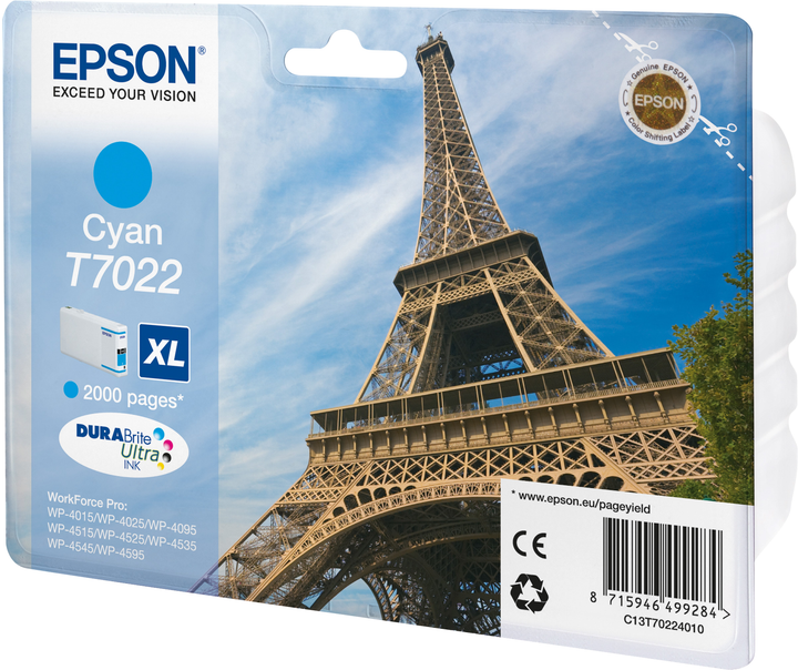 Картридж з чорнилом Epson T7022 XL 21.3 ml Cyan (8715946499284) - зображення 1