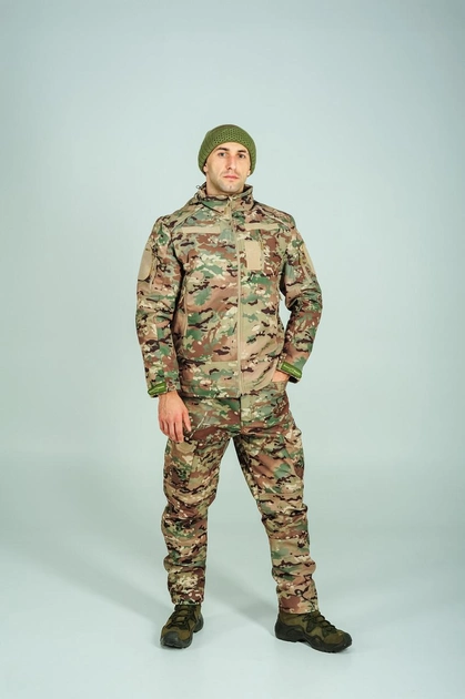 Військовий костюм Soft Shell штани куртка Single Sword з подвійним флісом мультикам L - зображення 1