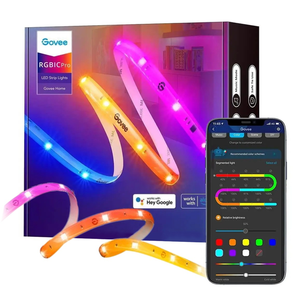 Умная светодиодная LED лента Govee RGBIC 10м с защитным покрытием в ...