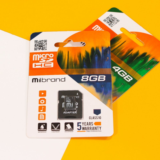 Карта Micro Mibrand SDHC память 8gb 10 Class с адаптером Черный - изображение 2