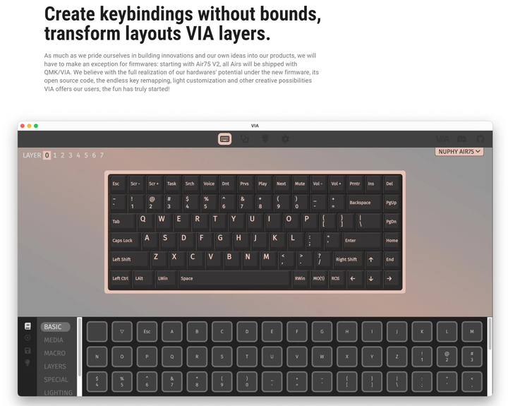 Беспроводная механическая клавиатура NuPhy Air75 V2