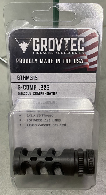 Дульный тормоз-компенсатор GrovTec калибр 223 Rem (5,56/45). Резьба - 1/2"-28 - изображение 2