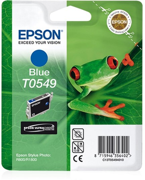 Tusz Epson T0549 Photo Ultra Chrome Hi-Gloss 13 ml Blue (8715946356402) - obraz 1