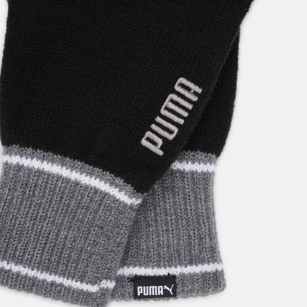 Рукавички чоловічі в'язані із сенсорними пальцями Puma Knit Gloves 04177201 M Black-Dark Gray Heather (4064533037113) - зображення 3