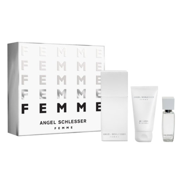 Zestaw damski Angel Schlesser Femme woda toaletowa 100 ml + Body Glitter 100 ml + woda toaletowa 15 ml (8058045436782) - obraz 1