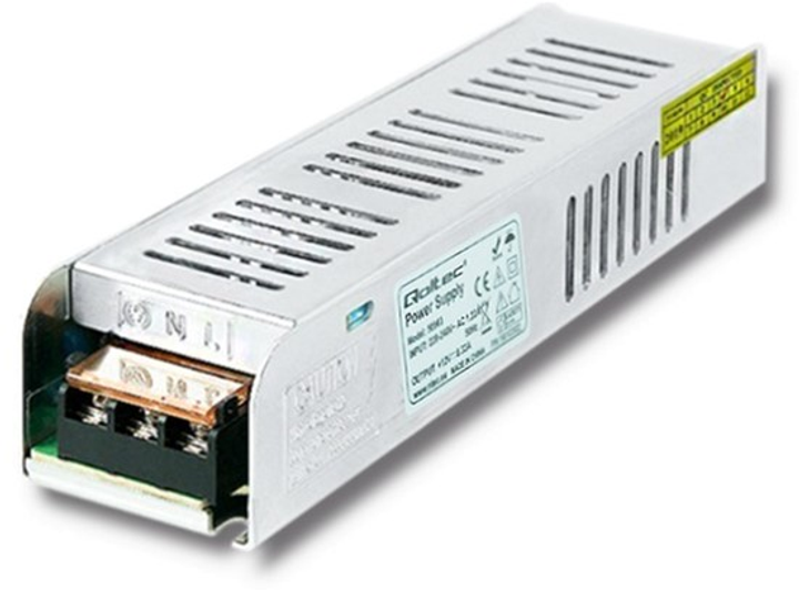 Імпульсний блок живлення Qoltec LED IP20, 100 Вт, 12 В, 8.3A, Slim (50963) (5901878509631) - зображення 2