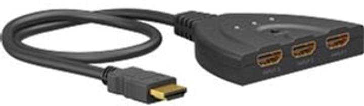 Кабель Goobay Switch HDMI 3 в 1 Black (4040849584879) - зображення 1