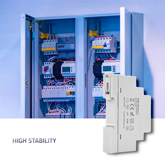 Блок живлення на DIN-рейку Qoltec 15 Вт, 12 В, 1.25A Сірий (50916) (5901878509167) - зображення 7