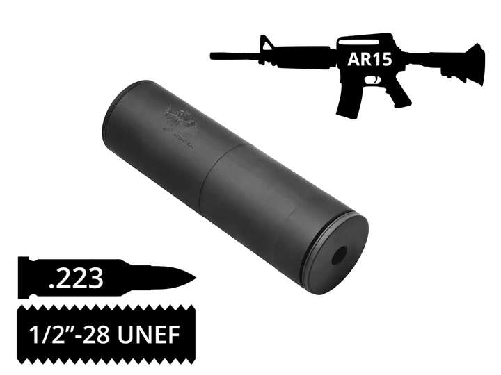 Cаундмодератор AFTactical S44AC Compact калибр .223 резьба 1/2"-28 AR-15 - изображение 1