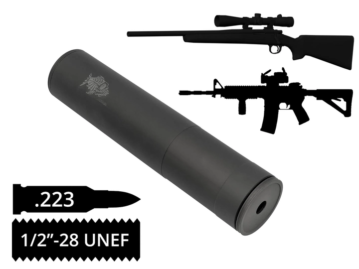 Cаундмодератор AFTactical S44A калібр .223 різьба 1/2"-28 AR-15 Remington - зображення 1