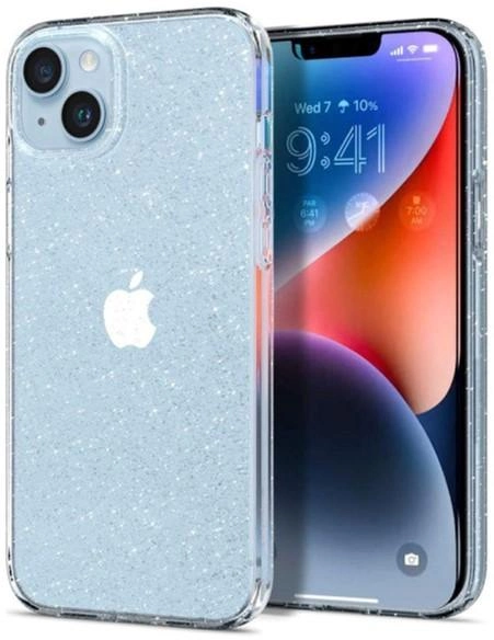 Etui plecki Spigen Liquid Crystal Glitter do Apple iPhone 14 Rose quartz (8809811865127) - obraz 1