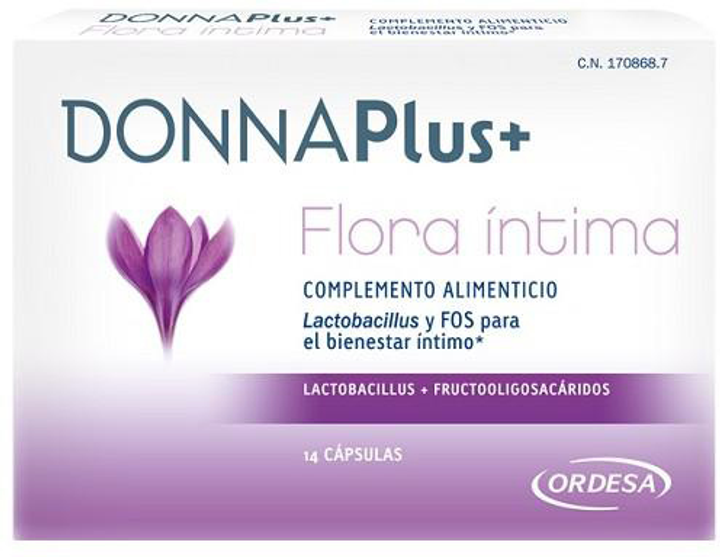 Дієтична добавка DonnaPlus Flora Intima Plus 14 капсул (8426594042448) - зображення 1