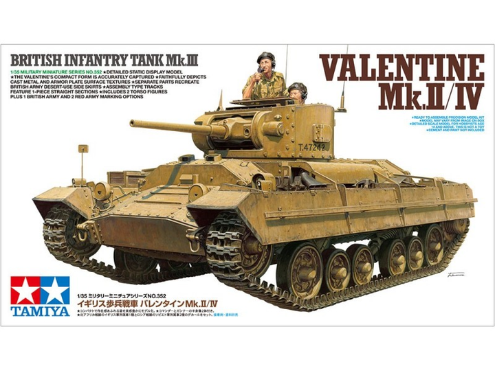 Model do sklejania Tamiya British Infantry Tank Mk.III Valentine Mk.II/IV (4950344353521) - obraz 1