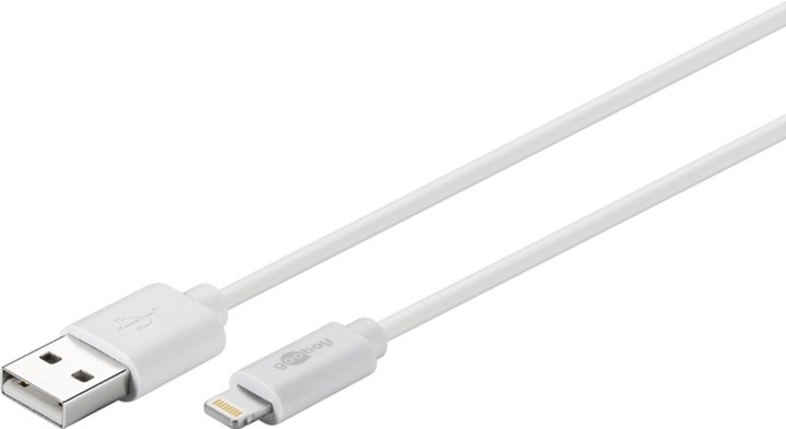 Kabel do ładowania Goobay Lightning USB charging 1 m Biały (4040849546006) - obraz 1