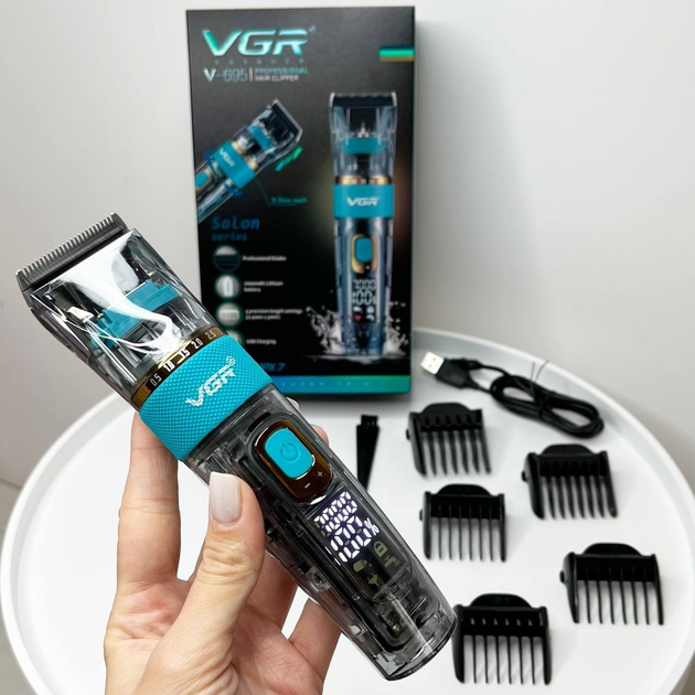Профессиональная машинка VGR V-695 для стрижки волос и бороды с LED-дисплеем - изображение 6