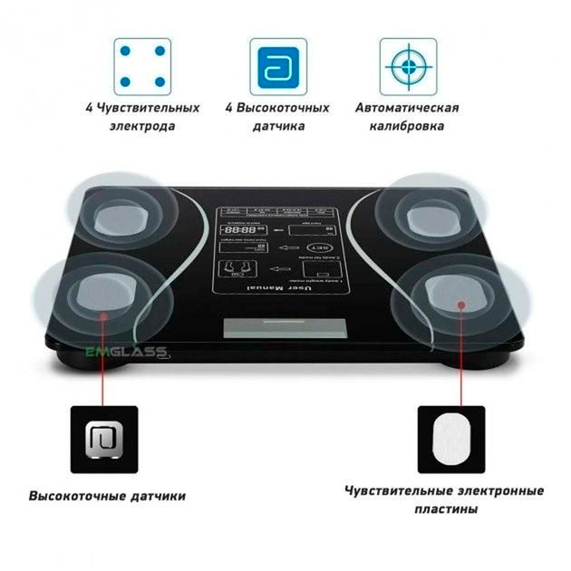 Умные смарт весы напольные 17А с приложением Bluetooth, до 180 кг (0,05 кг) - изображение 8