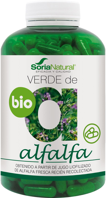 Дієтична добавка Soria Natural Verde Alfalfa 580 мг 240 капсул (8422947062132) - зображення 1