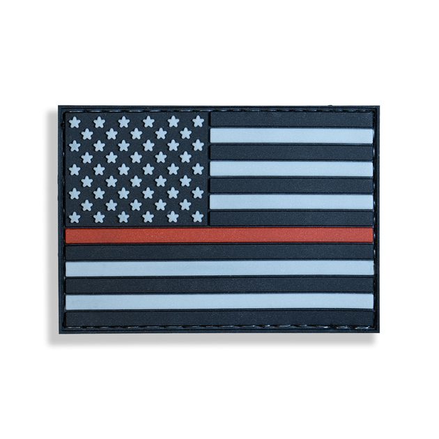 Тактичний шеврон прапор USA (США) сірий з червоним - зображення 1