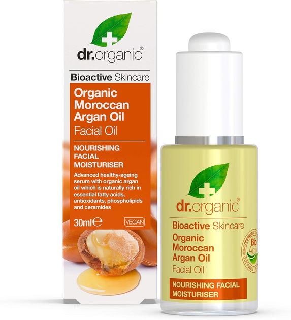 Olejek arganowy do twarzy Dr. Organic Moroccan Argan Oil Face Oil 30 ml (5060176674745) - obraz 1