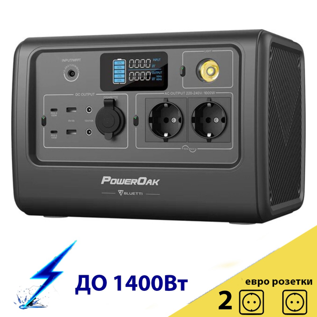 Зарядна станція Bluetti Power 1000 Вт (пік 1400 Вт), 716 Вт*ч ...