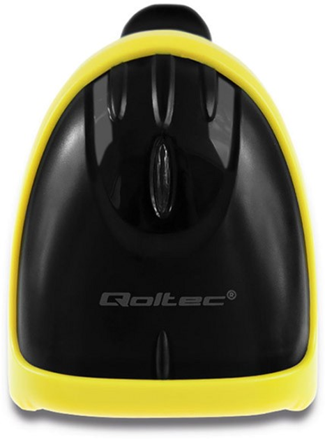 Сканер штрих-кодів Qoltec Laser 1D, 2D, USB Чорний з жовтими (50867) (5901878508672) - зображення 4