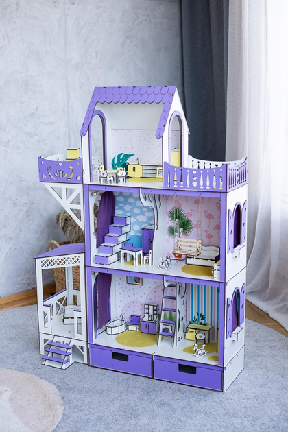 Большой искрометный кукольный дом с мебелью для Барби – Сияние