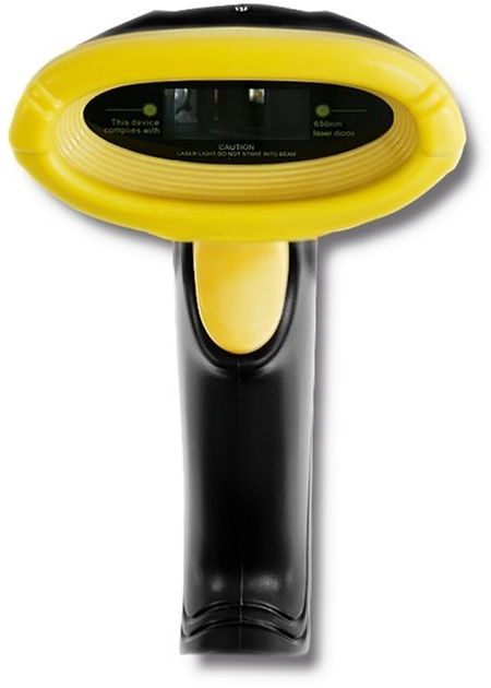 Сканер штрих-кодів Qoltec Laser 1D, USB Чорний з жовтими (50860) (5901878508603) - зображення 3