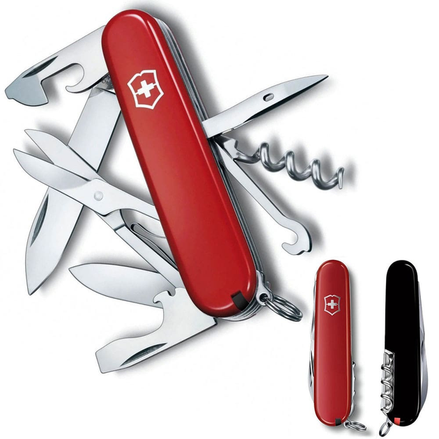 Швейцарский нож Victorinox CLIMBER UKRAINE 91мм/14 функций, красно-черные накладки - изображение 2