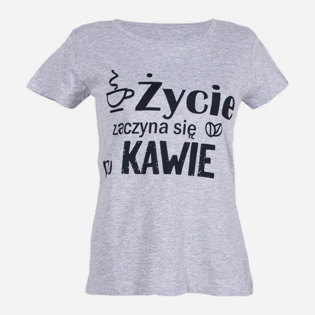 Футболка жіноча Yoclub PKK-0103K-A110 S Сіра (5903999468590) - зображення 2