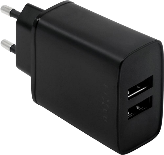 Зарядний пристрій для телефона Fixed Dual USB 15Вт Black (8591680114887) - зображення 1