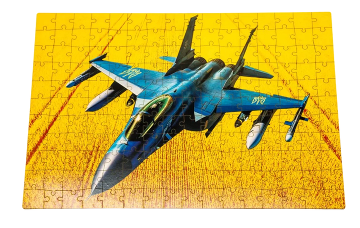Деревянный пазл фигурный А3 Самолет F16 PuzzleOK 176 деталей - изображение 2