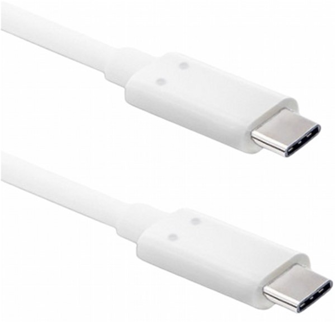 Kabel Qoltec USB Type-C - USB Type-C 3.1 1 m biały (5901878505084) - obraz 1