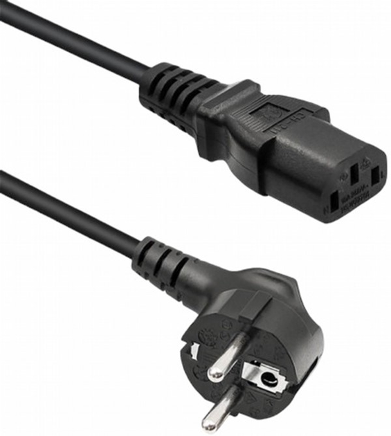 Kabel Qoltec zasilający IEC-C13 - Schuko 0.6 m czarny (5901878503660) - obraz 1