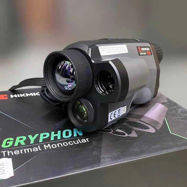Тепловізійний монокуляр HikMicro Gryphon GH35L LRF, 1800 м, 35 мм, лазерний далекомір (600 м), цифрова камера 1080p, Wi-Fi - зображення 1