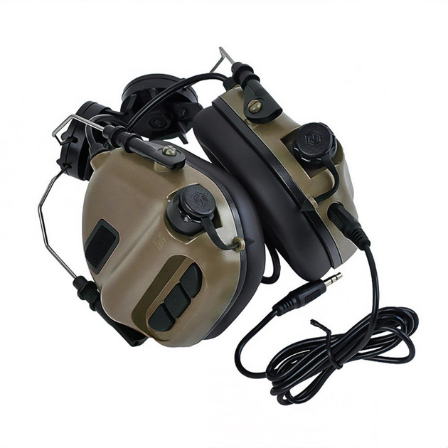 Активні захисні навушники Earmor M31H MARK3 ARC (CB) Coyote Brown з кріпленням на шолом - изображение 1