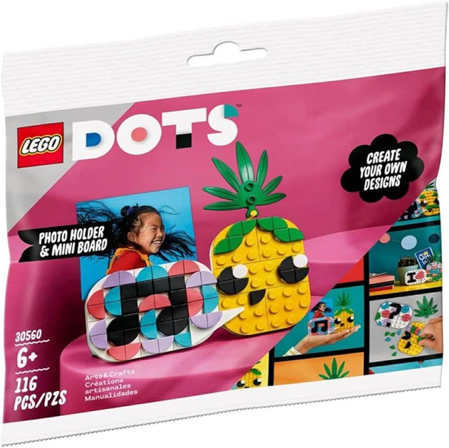 Zestaw klocków LEGO DOTs Ramka na zdjęcia z w kształcie ananasa i mini tabliczka 116 elementów (30560) - obraz 1
