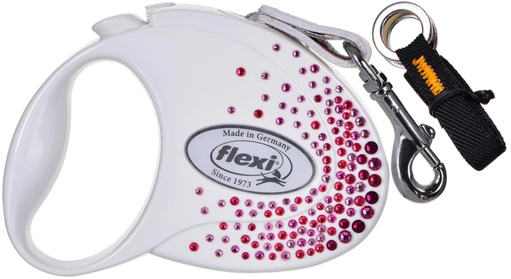 Smycz automatyczna Flexi Glam Splash Pink S taśma 3 m biały (4000498042038) - obraz 1