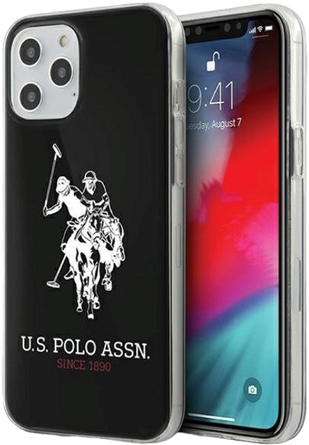 Etui U.S. Polo Assn Shiny Big Logo Collection do Apple iPhone 12/12 Pro Black (3700740487518) - obraz 1